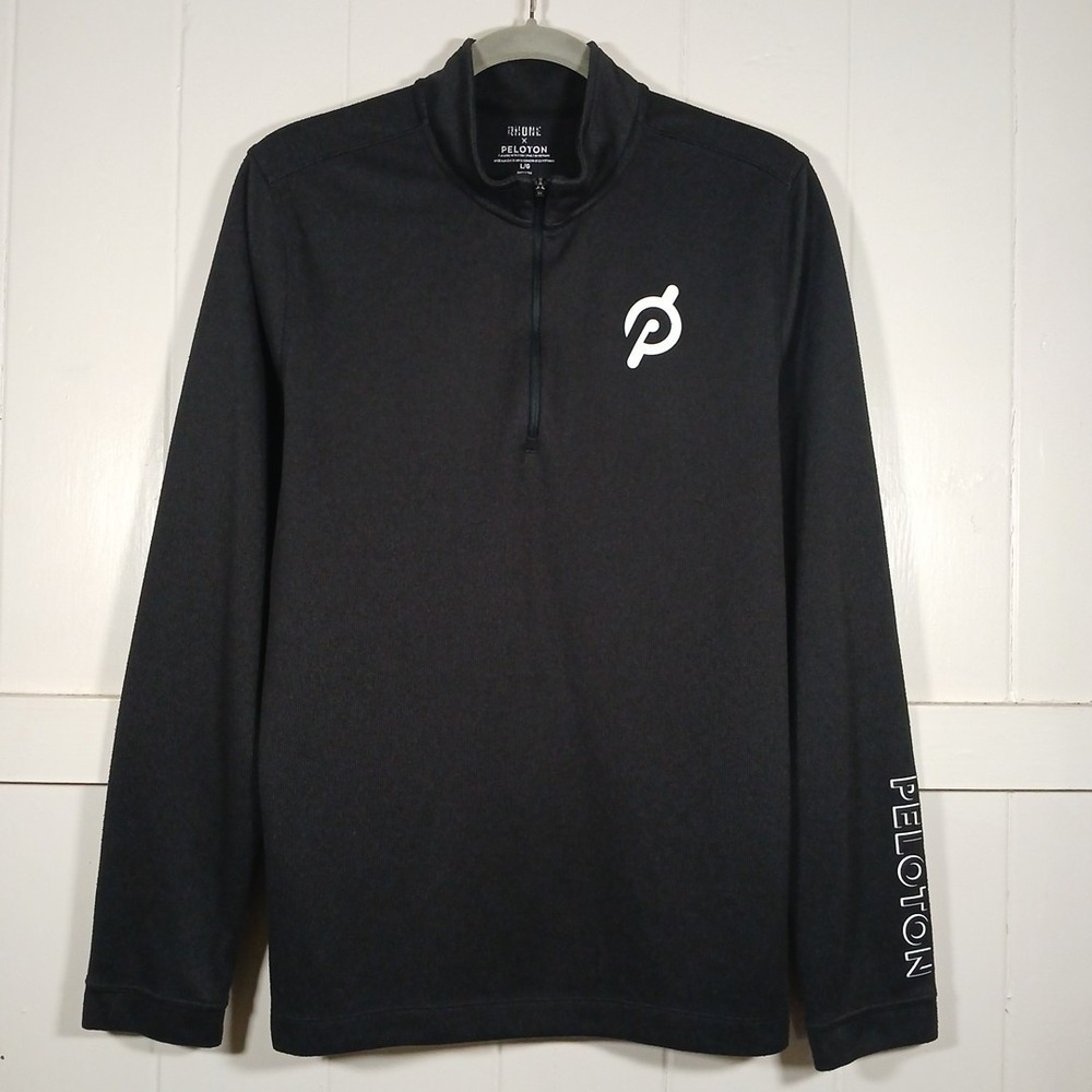 Rhone × Peloton Pullover Quarter Zip Logo Spell Out Sweatshirt‎ Men's Large Gray